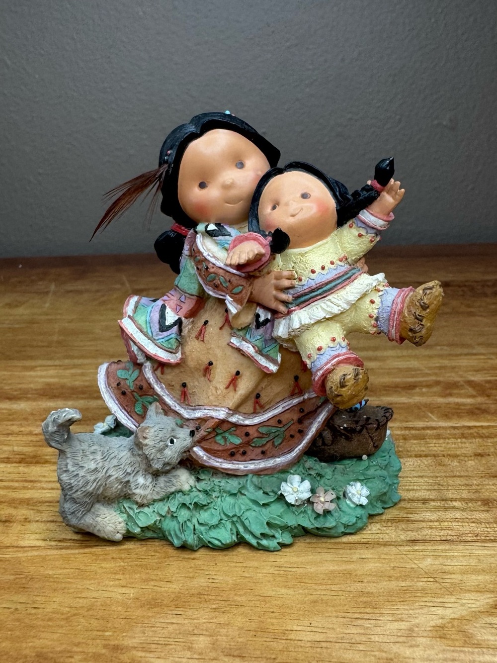 Decorative Two Girls Figurine in Multicolor - Home Accent